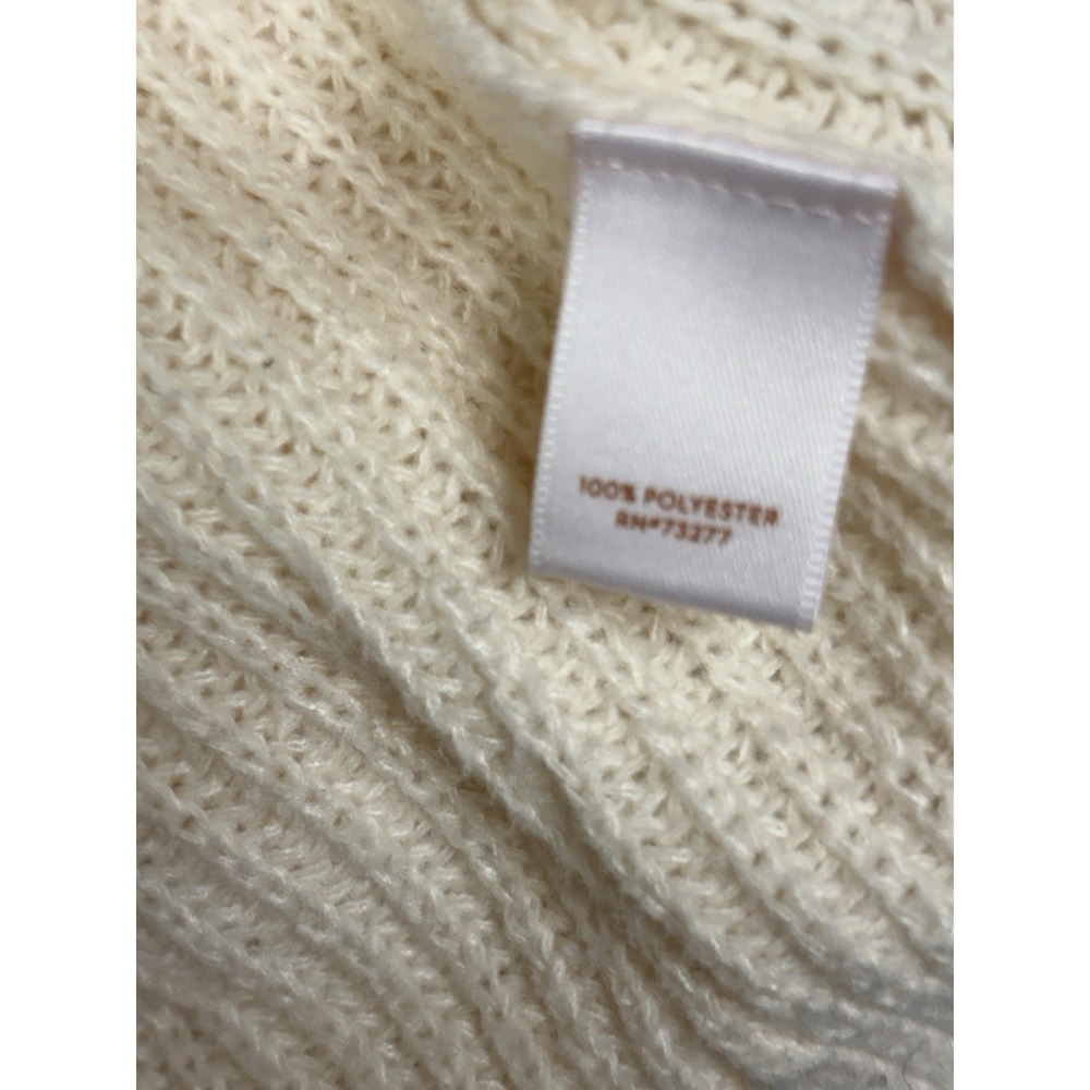 LC Lauren Conrad Women's Textured Cardigan Sweater L - Cream Chunky Knit 90's - Picture 12 of 14
